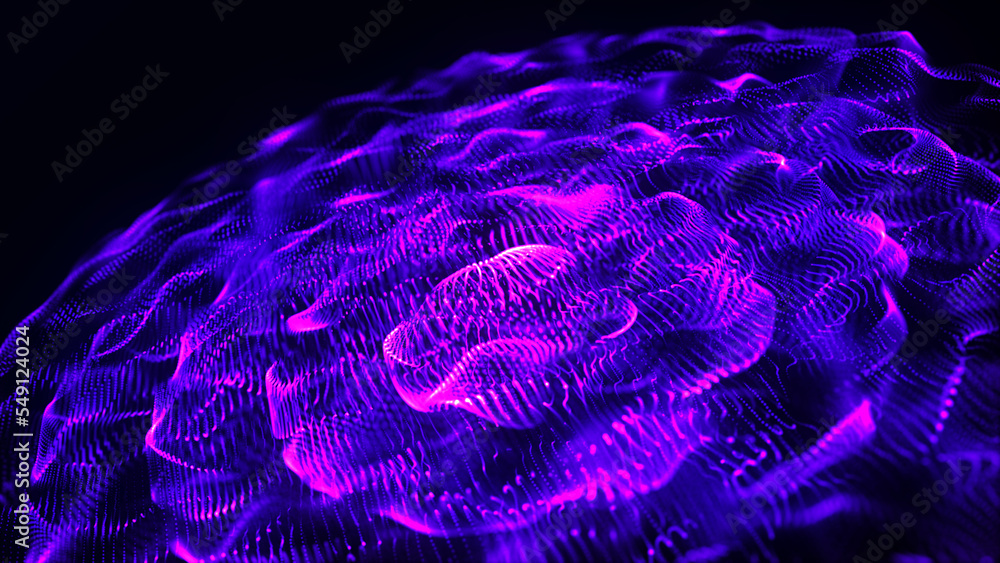 Poster Data sorting. Abstract digital background. Big data visualization. Technology illustration. 3d rendering.