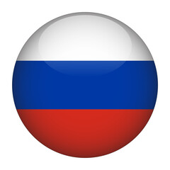 Russia 3D Rounded Flag with Transparent Background 