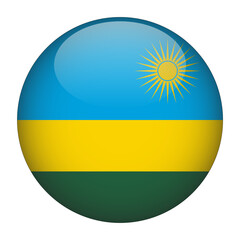 Rwanda 3D Rounded Flag with Transparent Background 