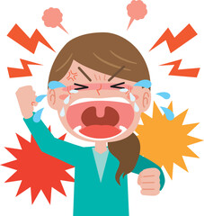 怒りを爆発させる女性