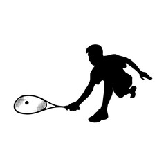 squash player vector logo illustration
