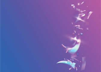 Fototapeta na wymiar Bokeh Tinsel. Shiny Colorful Backdrop. Flying Foil. Blur Prism. Glitch Sparkles. Purple Party Effect. Neon Glitter. Webpunk Art. Violet Bokeh Tinsel