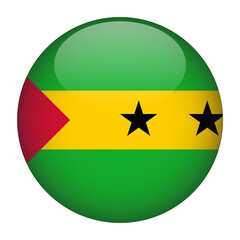 Sao Tome and Principe 3D Rounded Flag with Transparent Background 
