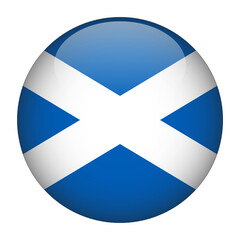 Scotland 3D Rounded Flag with Transparent Background 