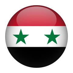 Syria 3D Rounded Flag with Transparent Background 