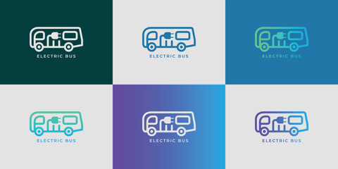 Simple and modern electric bus logo design