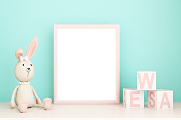 Nursery mockup 8x10 easter bunny with blank board