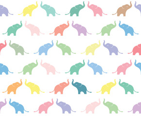 cute Pastel elephants seamless vector pattern background illustration