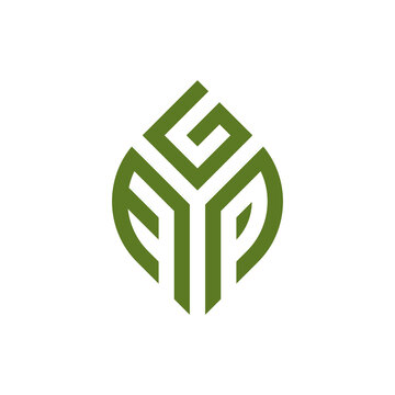 Initial letter FGP Abstract Leaf Logo Design Symbol