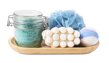Spa gift set with scrub isolated on white