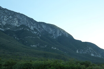 Obraz premium Picturesque view of beautiful mountain landscape on sunset