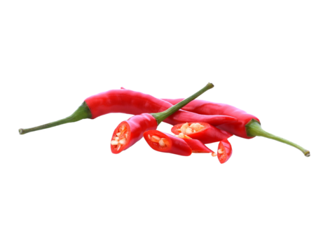 Red Chilli Padi, Bird's Eye Chilli, Bird Chilli, Thai pepper isolate on  transparene png