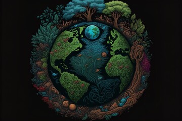 Obraz na płótnie Canvas Earth Day And Environment Icon