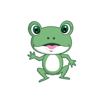 Frog cartoon style isolated vector illustration