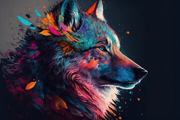 Colorful Wolf Illustrations