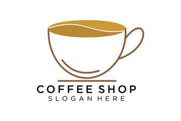 Coffee logotype. Minimalist coffee logo concept, fit for caffe, restaurant, packaging and coffee business. Illustration vector logo.
