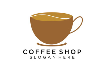 Coffee logotype. Minimalist coffee logo concept, fit for caffe, restaurant, packaging and coffee business. Illustration vector logo.

