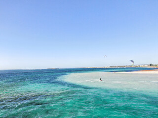 Kitesurfing at Lancelin Point from above