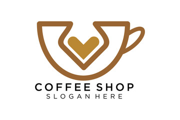 Coffee logotype. Minimalist coffee logo concept, fit for caffe, restaurant, packaging and coffee business. Illustration vector logo.
