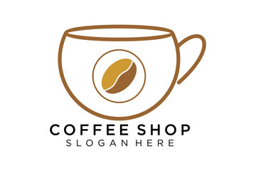 Coffee logotype. Minimalist coffee logo concept, fit for caffe, restaurant, packaging and coffee business. Illustration vector logo.
