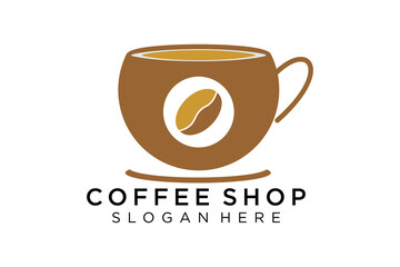 Coffee logotype. Minimalist coffee logo concept, fit for caffe, restaurant, packaging and coffee business. Illustration vector logo.
