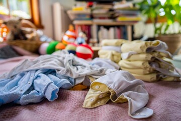 Washing and folding reusable nappy and diapers at home