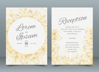 Obraz premium Elegant Gold Wedding Invitation
