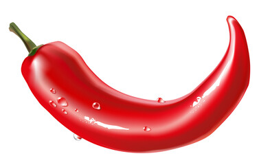Red chili pepper stylized illustration