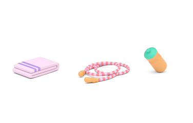 Set Training Elements. 3D Illustration