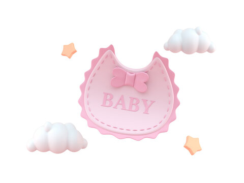 Baby Bib. 3D Illustration