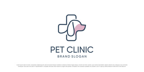 Pet logo design vector with creative element concept