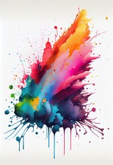 multicolored watercolor stain. element on, a colorful explosion in the sky, illustration with liquid art