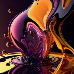 liquid inks abstrac, background pattern, illustration with purple liquid