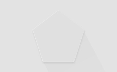 White background with a pentagon shape in the middle with empty space