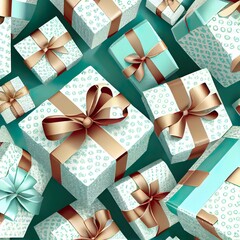 beautiful seamless christmas background. gif, background pattern, illustration with green blue