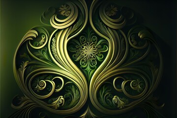 bstract ornament graphic background, background pattern, illustration with gold ornament