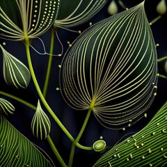 bstract background with lines and, background pattern, illustration with leaf botany