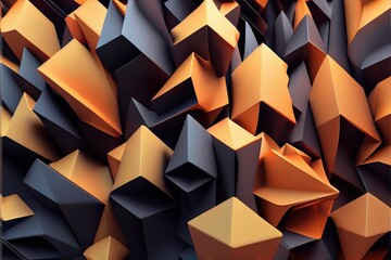 Obraz premium bstract 3d rendering of geometric, background pattern, illustration with brown light