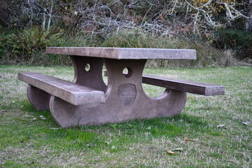 Picnic table placed by the Oregon Parks Department.