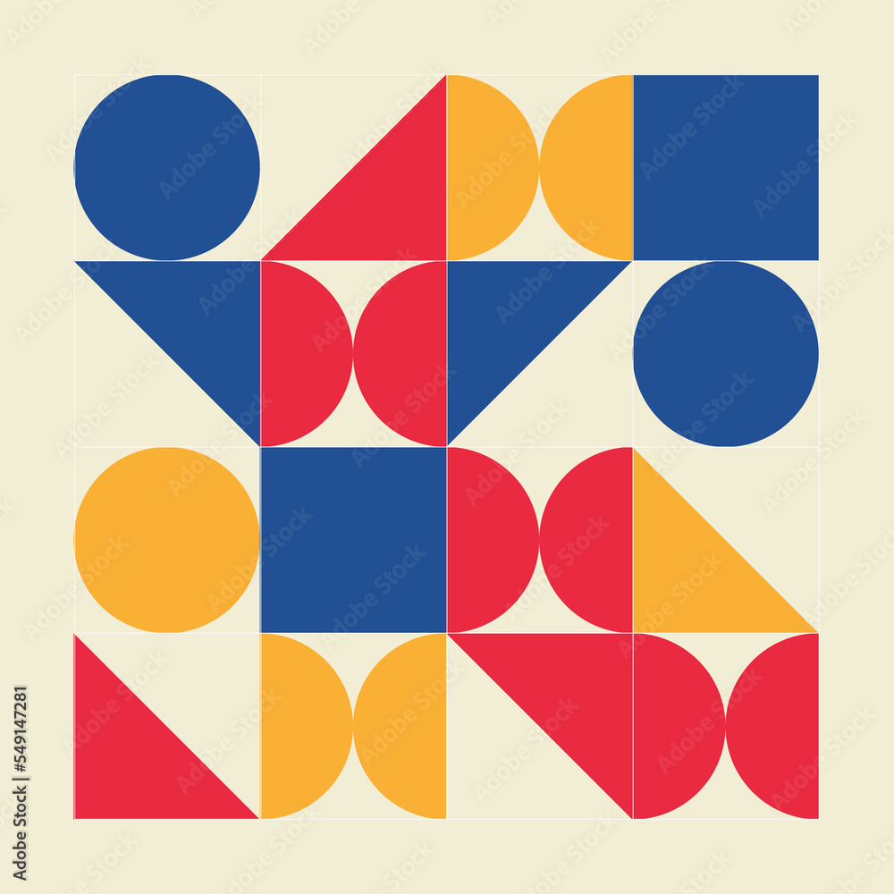 Poster minimalistic pattern. simple geometric forms. bauhaus style.