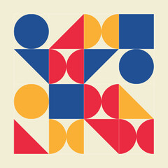 Minimalistic pattern. Simple geometric forms. Bauhaus style.