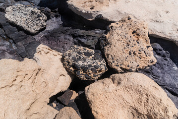 White and dark rocks, west coastline, Fuerteventura 