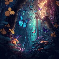 Naklejka na ściany i meble magical path through the forest