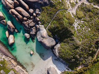 Fototapeta premium Elephant Rocks from above - Denmark, Western Australia