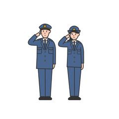 警察官男女全身のイラスト
