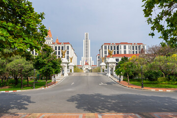 Landscape of Cathedral of Learning (CL) Building at Assumption University (ABAC).