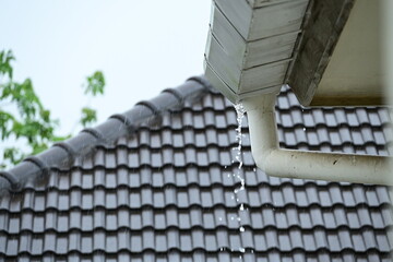 Fototapeta premium gray roof of house resident, construction industry