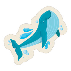 Naklejka premium blue whale badge