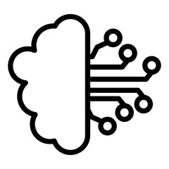 artificial intelligence brain line icon