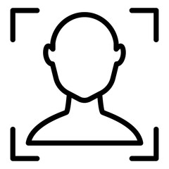 face recognition line icon